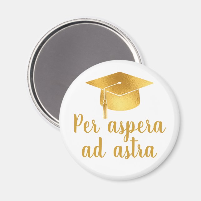 Per aspera ad astra Lateinischer Spruch Mütze Absc Magnet (Vorderseite/Rückseite)