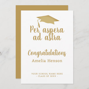 Per aspera ad astra Latin Congrat Graduation Cap Karte