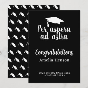 Per aspera ad astra Latin Congrat Graduation Cap Karte
