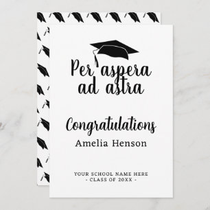 Per aspera ad astra Latin Congrat Graduation Cap Karte