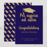 Per aspera ad astra Latin Congrat Graduation Cap