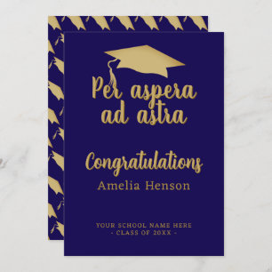 Per aspera ad astra Latin Congrat Graduation Cap Karte