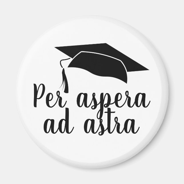 Per aspera ad astra Latin Quote Abschluss Magnet (Vorne)