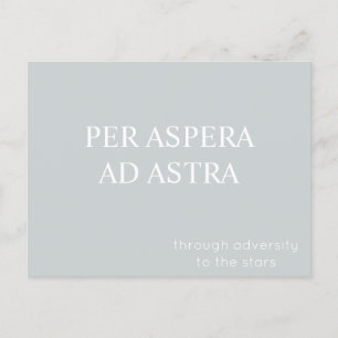 Per Aspera Ad Astra Latin Quote Postcard - Grau Postkarte