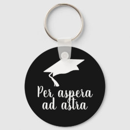 Per aspera ad astra Latin Zitat Black Abschluss Schlüsselanhänger