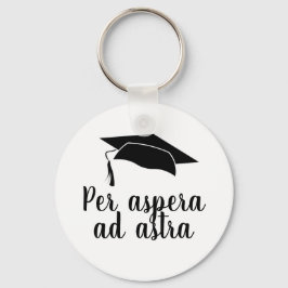 Per aspera ad astra Latin Zitat Black Abschluss Schlüsselanhänger