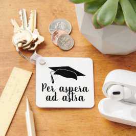 Per aspera ad astra Latin Zitat Black Abschluss Schlüsselanhänger