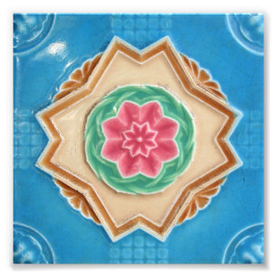 Peranakan-Blumenfliesen Fotodruck