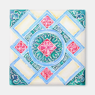 Peranakan Geometric Tile Aquamarin Magnet