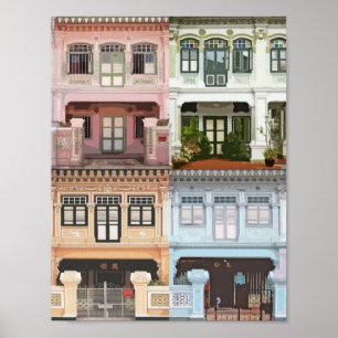 Peranakan-Shophäuser Poster