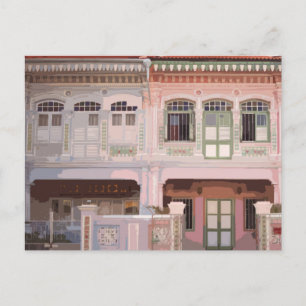 Peranakan Shophouses Postcard Postkarte