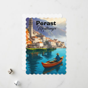Perast Montenegro Reise Druck, Perast Montenegro Feiertagskarte