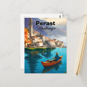 Perast Montenegro Reise Druck, Perast Montenegro Postkarte