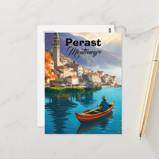 Perast Montenegro Reise Druck, Perast Montenegro Postkarte