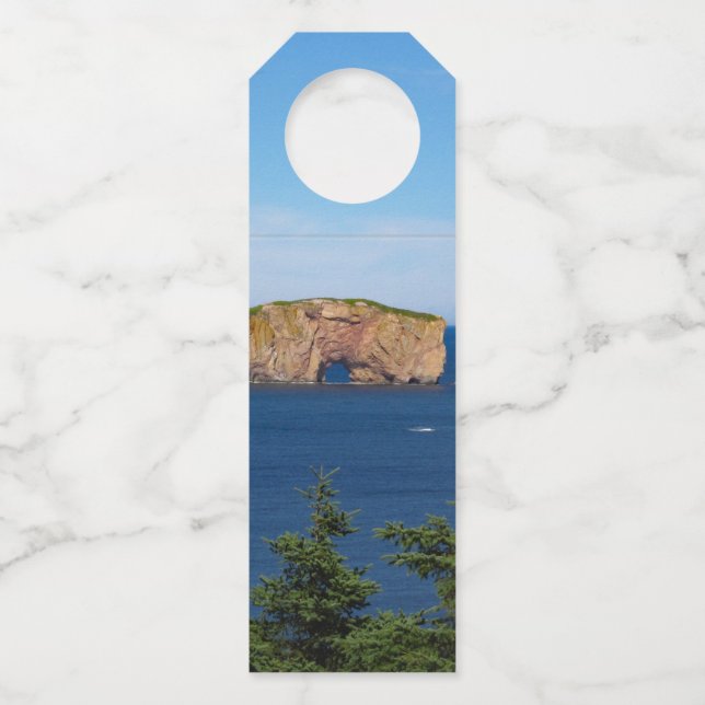 Percé Rock im Golf von St. Laurent Flaschenanhänger (Vorderseite)