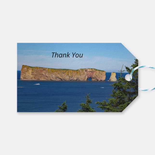 Percé Rock im Golf von St. Laurent Geschenkanhänger (Vorderseite (Horizontal))