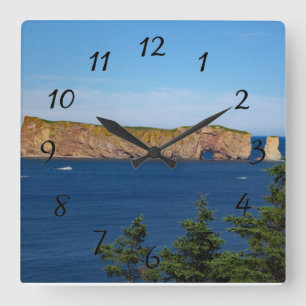 Percé Rock im Golf von St. Lawrence Quadratische Wanduhr