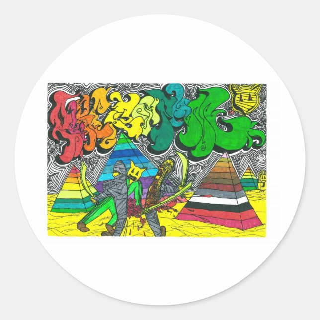 Percentum Chopping Mummies Runder Aufkleber (Vorderseite)