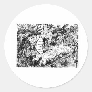 Percentum Godzilla Runder Aufkleber