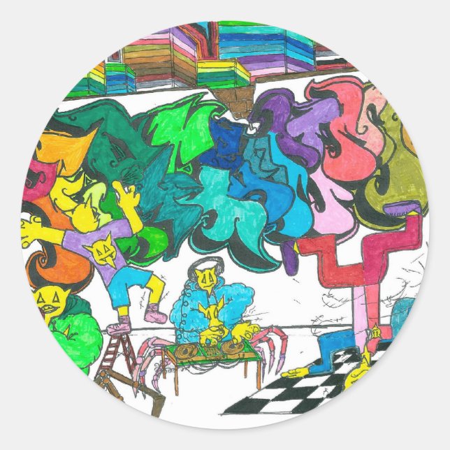 PercentumHipHop Runder Aufkleber (Vorderseite)