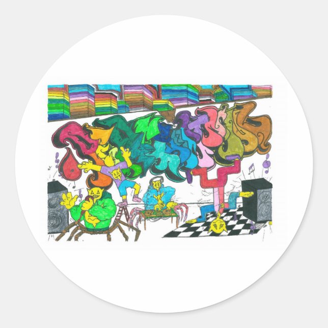 PercentumHipHop Runder Aufkleber (Vorderseite)