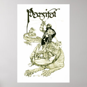 PERCEVAL KAMPFDRACHE,QUEST HEILIGER GRAL Fantasy Poster