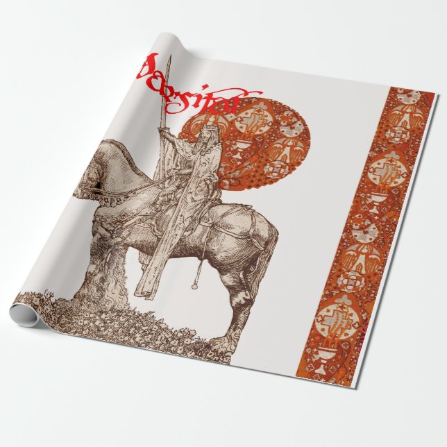 PERCEVAL LEGEND / QUEST OF THE HOLY GRAIL Red Whit Geschenkpapier (Ungerollt)