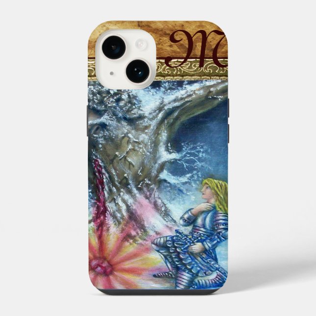 PERCEVAL UND VISION DES HEILIGEN GRALS Monogramm iPhone Hülle (Rückseite)