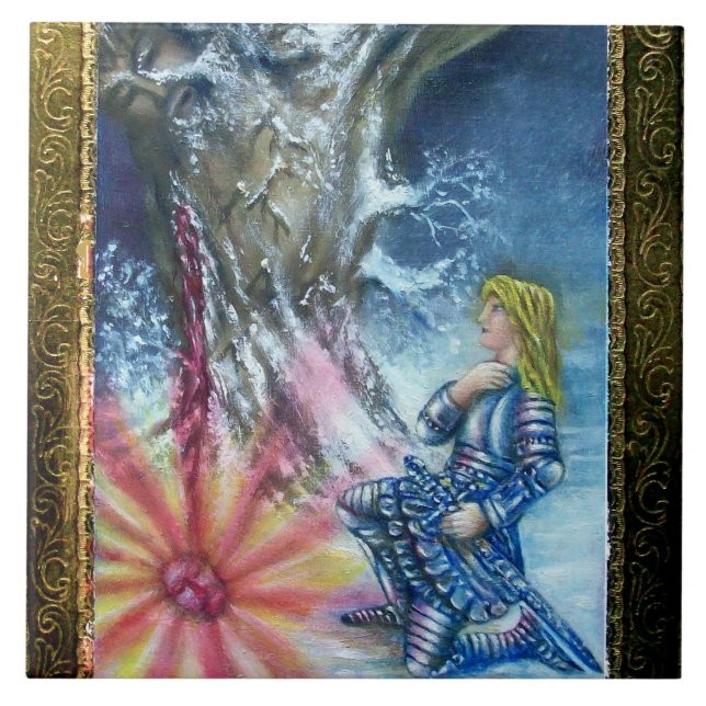 PERCEVAL UND VISION DES HEILIGEN GREIFENS FLIESE (Vorderseite)