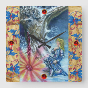 PERCEVAL UND VISION DES HEILIGEN GREIFENS QUADRATISCHE WANDUHR