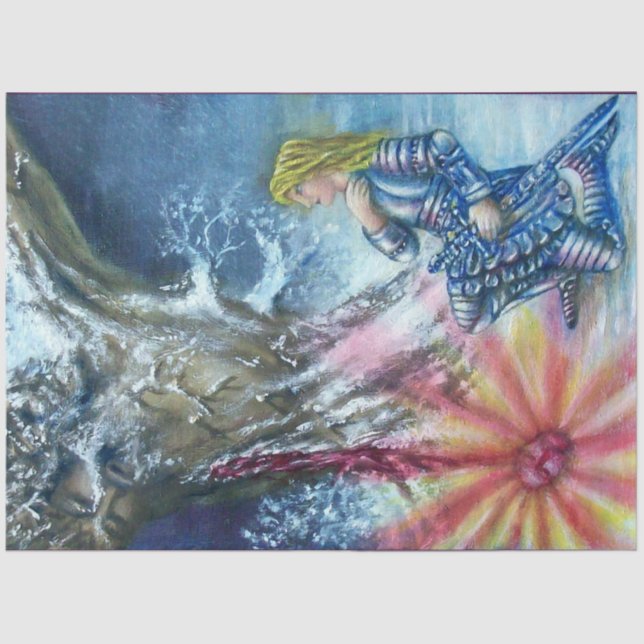 PERCEVAL UND VISION DES HEILIGEN GREIFENS SEIDENPAPIER (Vorderseite)