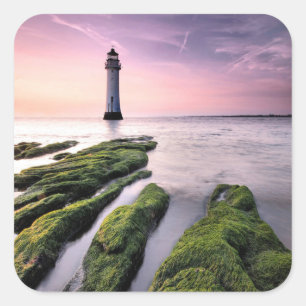 Perch Rock Lighthouse Quadratischer Aufkleber