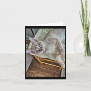 Perched Kitten Sticker Karte