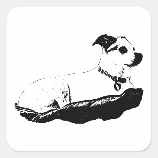 Perched & Observant Quadratischer Aufkleber (Vorderseite)