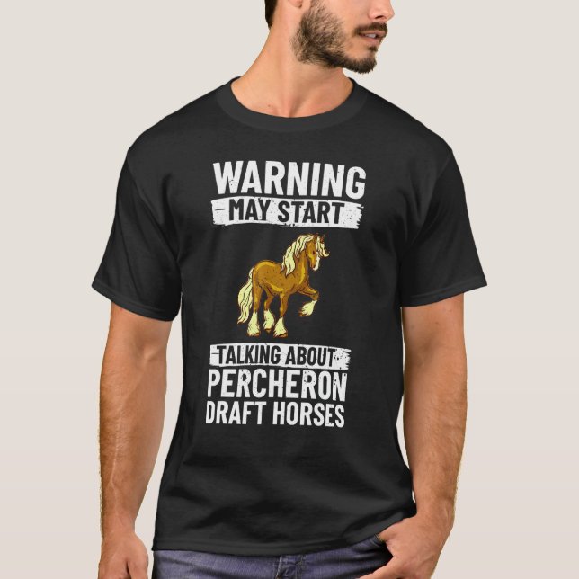 Percheron-Draft-Horde-Reitsattel T-Shirt (Vorderseite)