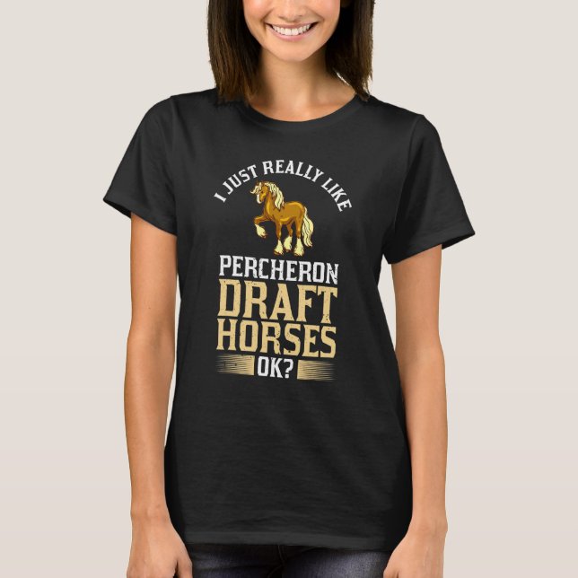 Percheron-Draft-Horse-Reitsattel T-Shirt (Vorderseite)