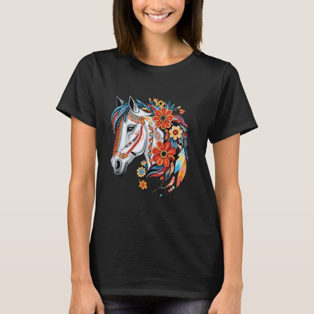 Percheron-Reitpferd-Mutter-Reiterin Perche T-Shirt (Vorderseite)