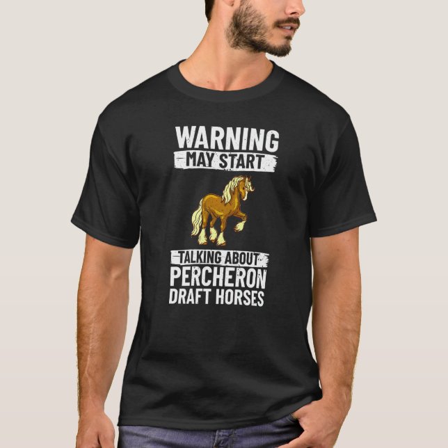 Percheron-Zugpferd-Reitsattel T-Shirt (Vorderseite)
