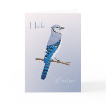 Perching Blue Jay Falted Dankeschön Card