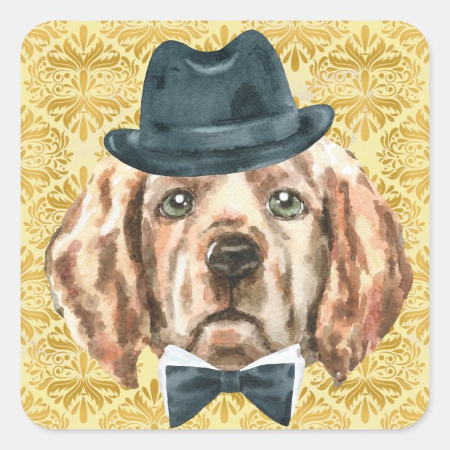 Percival der Labrador-Sticker Quadratischer Aufkleber (Vorderseite)