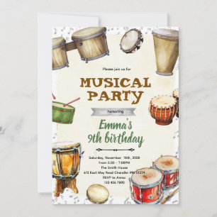 Percussion-Einladung zum Geburtstag Einladung