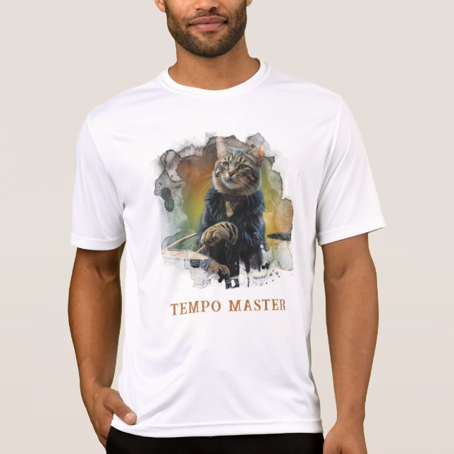 *~* Percussionist Cool Cat AP91 DRUM Player T-Shirt (Vorderseite)