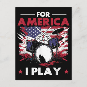 Percussionist Drum Drummer American Flag Patriotic Begleitkarte