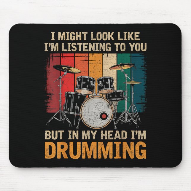 Percussionist Drumming For Drum Set Lover Drummers Mousepad (Vorne)