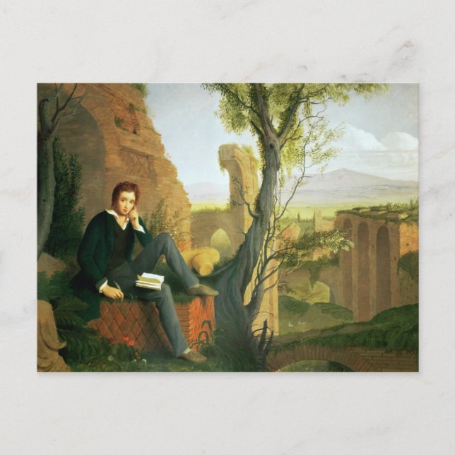 Percy Bysshe Shelley 1845 Postkarte (Vorderseite)