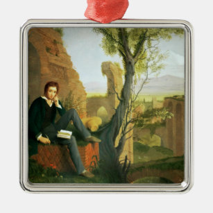 Percy Bysshe Shelley 1845 Silbernes Ornament