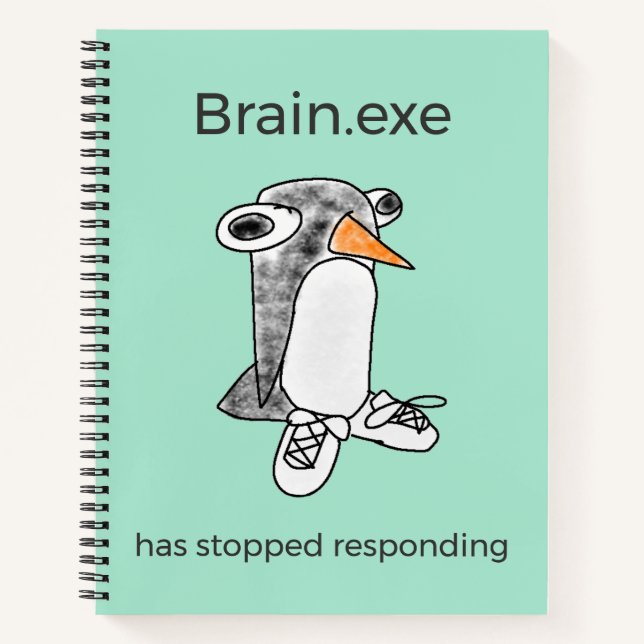 Percy Penguin Brain.exe Hat Notizbuch angehalten (Vorderseite)