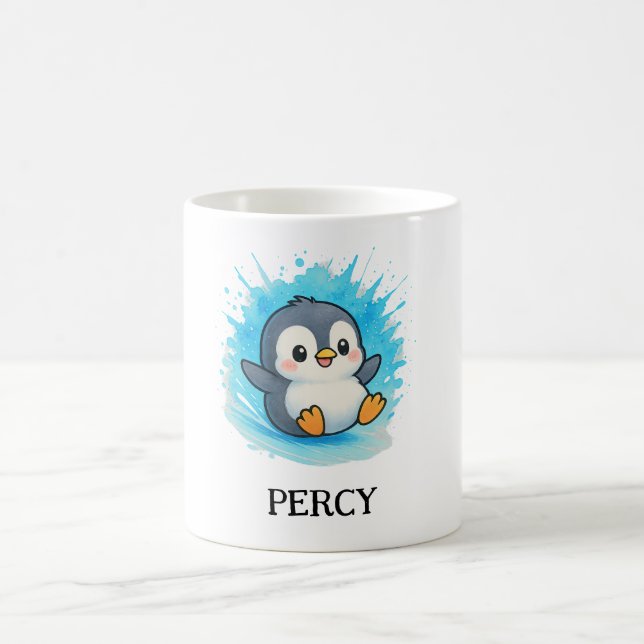 Percy Penguin Mug – Custom Cute Animal Name Gift Kaffeetasse (Mittel)