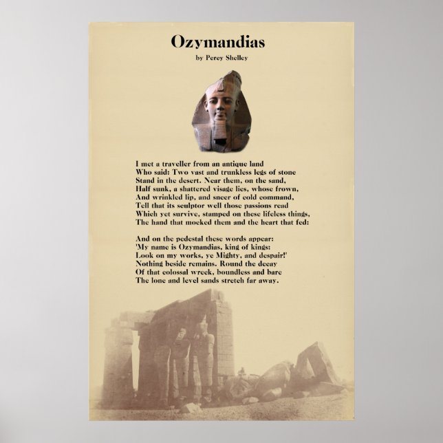Percy Shelleys Ozymandias-Gedicht Poster (Vorne)