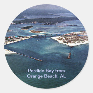 Perdido Bay von Orange Beach, AL Runder Aufkleber